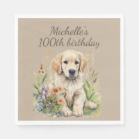 Filhote de Retriever Dourado Fofo de 100 Anos de I