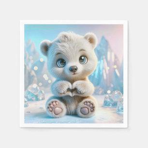 Guardanapo De Papel Filhote de Urso Polar 