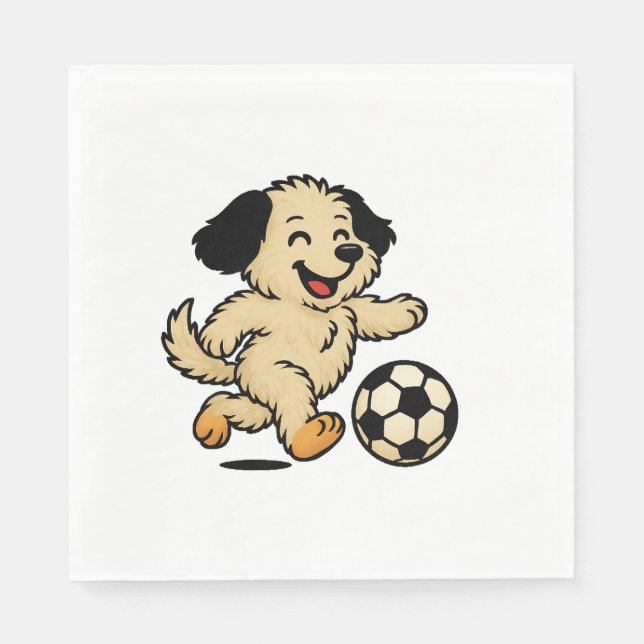 Guardanapo De Papel Filhote jogando futebol (Frente)