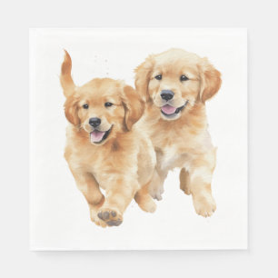 Guardanapo De Papel Filhotes de cachorro Retriever Dourado Adoráveis A