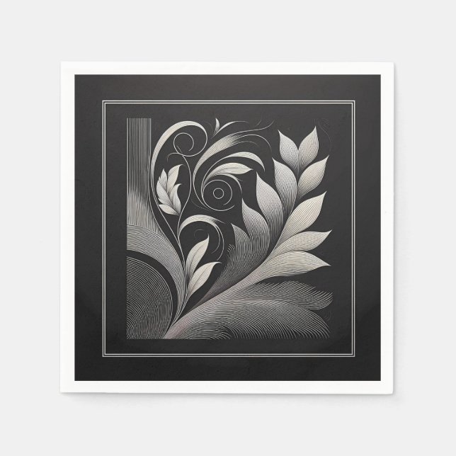 Guardanapo De Papel Filigree Leaf Frame (Frente)