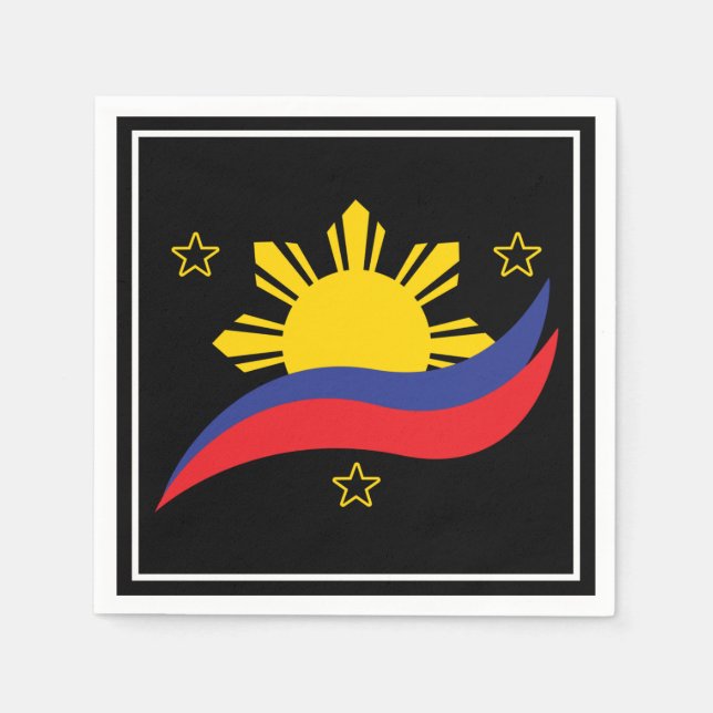 Guardanapo De Papel Filipinas: Filipino Pinoy Flag (Frente)