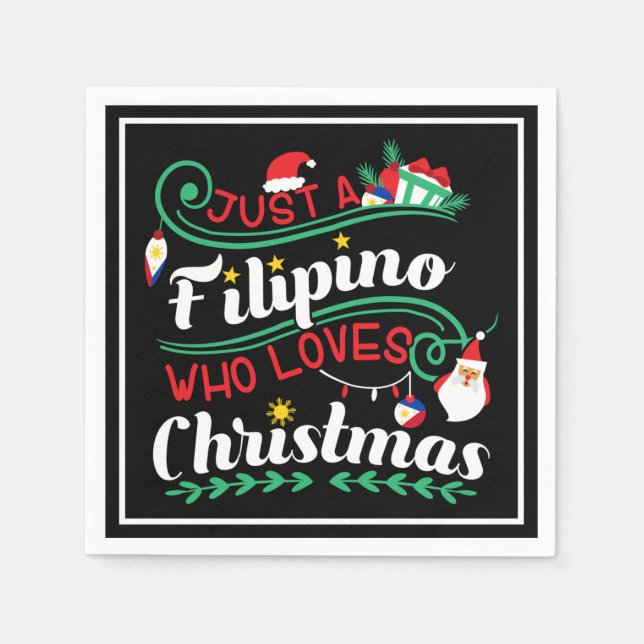 Guardanapo De Papel Filipinas - Filipino que ama o Natal (Frente)