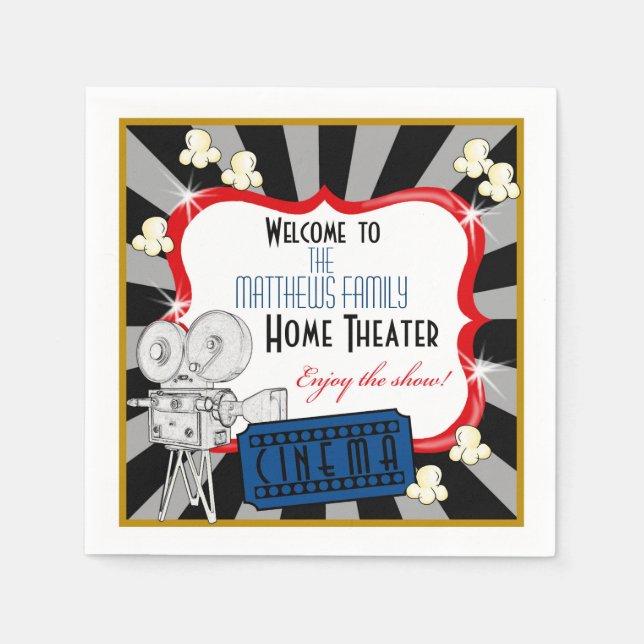 Guardanapo De Papel Filme personalizado de home theater Napkins (Frente)
