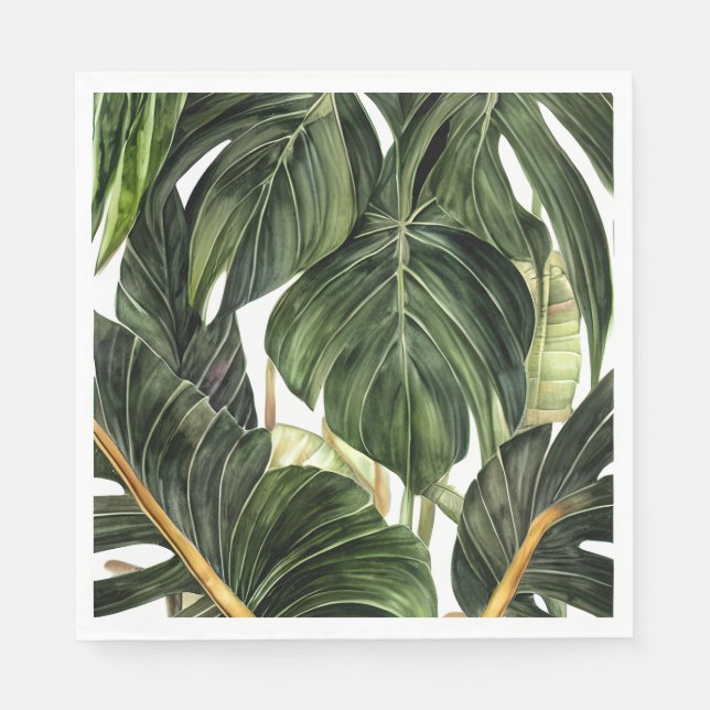 Guardanapo De Papel Filodendron tropical no estilo de Jean Triptyc (Frente)