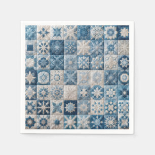 Guardanapo De Papel Filtro de Neve Azul e Branco