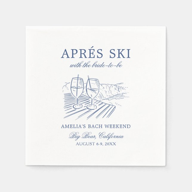 Guardanapo De Papel Fim de Semana Après Ski Com a Noiva Para Ser Bach (Frente)