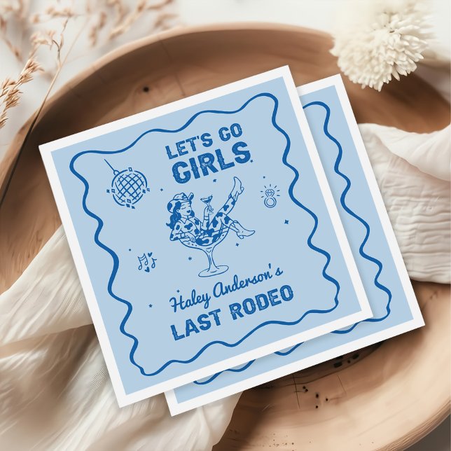 Guardanapo De Papel Fim de Semana da Rapariga do Disco Azul Rodeo (Criador carregado)