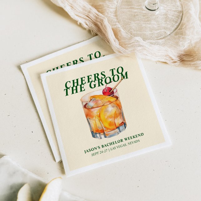 Guardanapo De Papel Fim de Semana do Solteiro Cocktail antigo (Criador carregado)