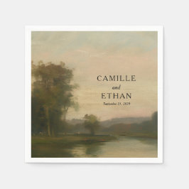 Guardanapo De Papel Fine Art Landscape Wedding Napkins