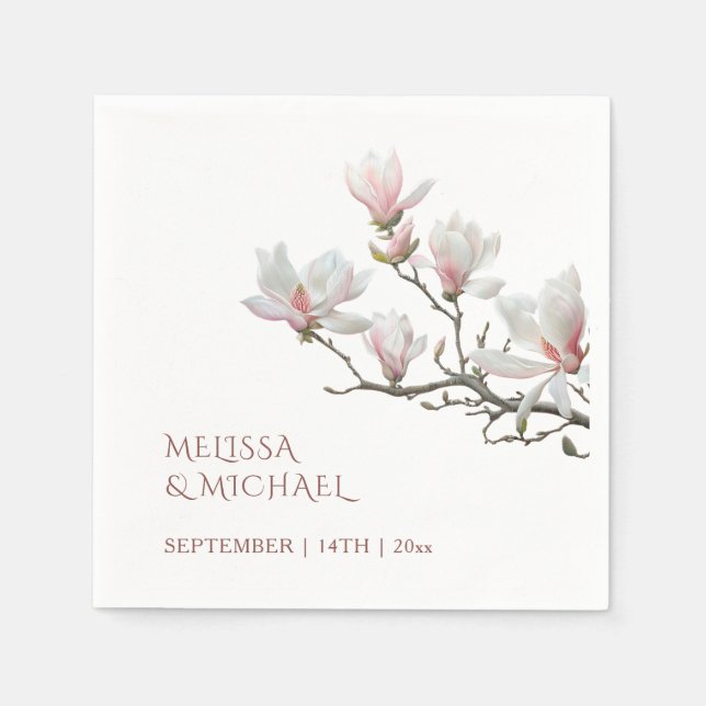 Guardanapo De Papel Fine Art Magnolia Wedding  (Frente)