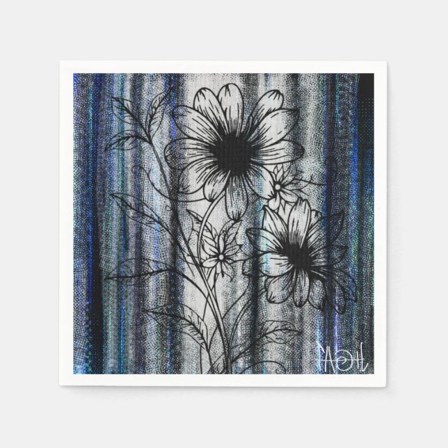 Guardanapo De Papel Fineline Flower Art (Frente)