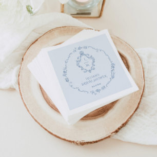 Guardanapo De Papel Fio floral de vitrine Toile Algo Azul Crest