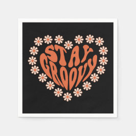 Guardanapo De Papel Fiquem Com O Coração De Groovy Com Flores