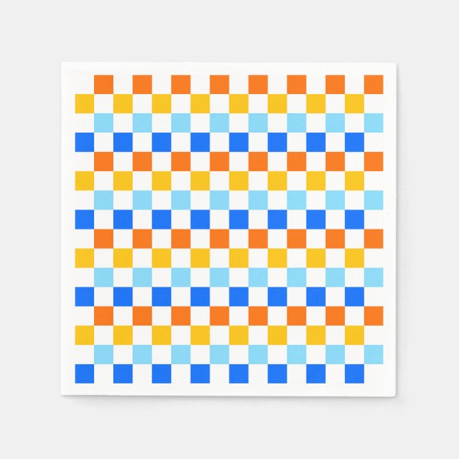 Guardanapo De Papel Fire and ice checkerboard pattern (Frente)