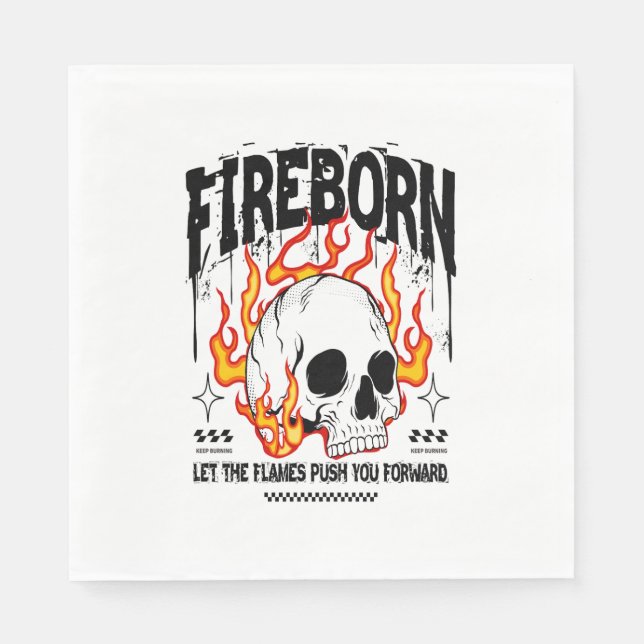 Guardanapo De Papel Fireborn Skull Urban Streetwear (Frente)