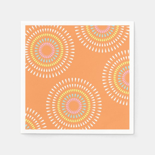 Guardanapo De Papel Fireworks Japonês Orange (Frente)