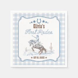 Guardanapo De Papel First Rodeo 1st Birthday Blue Western