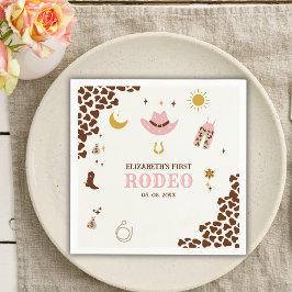 Guardanapo De Papel First Rodeo Birthday Girl, Fun Cowgirl Birthday 