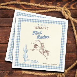 Guardanapo De Papel First Rodeo Western Boy 1st Birthday Paper Napkin