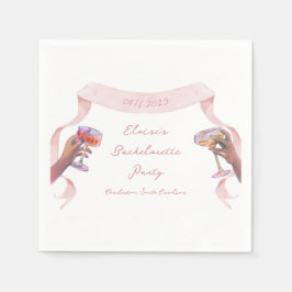 Guardanapo De Papel Fita Cor-de-Obra Elegante Fita Rosa Única