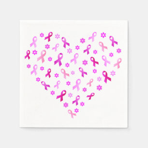 Guardanapo De Papel Fita cor-de-rosa do cancro da mama