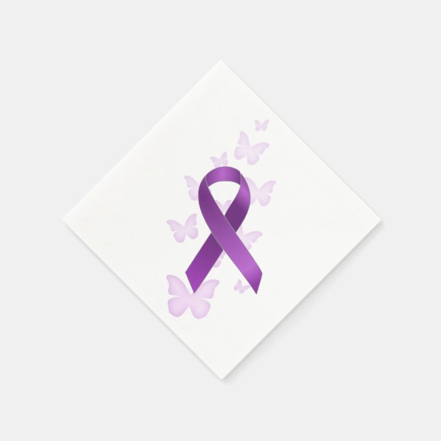 Guardanapo De Papel Fita de Consciência Roxa (Canto)