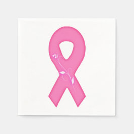 Guardanapo De Papel Fita De Sensibilização Do Cancer Com Flor