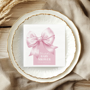 Guardanapo De Papel Fita Rosa Bebê Menina Chamada de Bebê Elegante