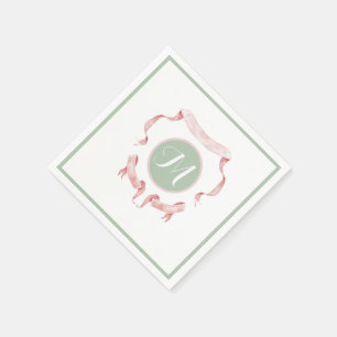 Guardanapo De Papel Fitas de Logotipo Verde Chinoiserie