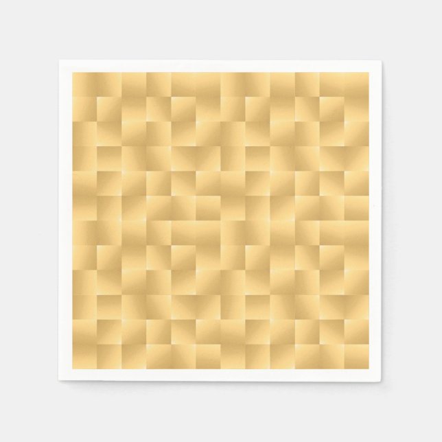 Guardanapo De Papel Fitas de Satin Tecidas - Formas de Dourado (Frente)