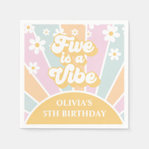 Guardanapo De Papel Five is a Vibe pastel Retro Sunshine margarida boh