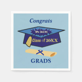 Guardanapo De Papel Fizemos Aula O Chapéu De Graduação De Blues