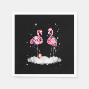 Guardanapo De Papel Flamingo, Árvore de Natal Santa Hat Light