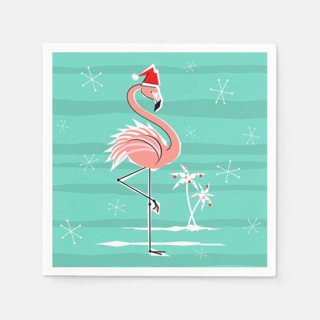 guardanapo de papel Flamingo de Natal (Frente)