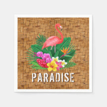 Flamingo Fllowers em Wicker Pattern