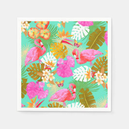 Guardanapo De Papel Flamingo Garden Teal
