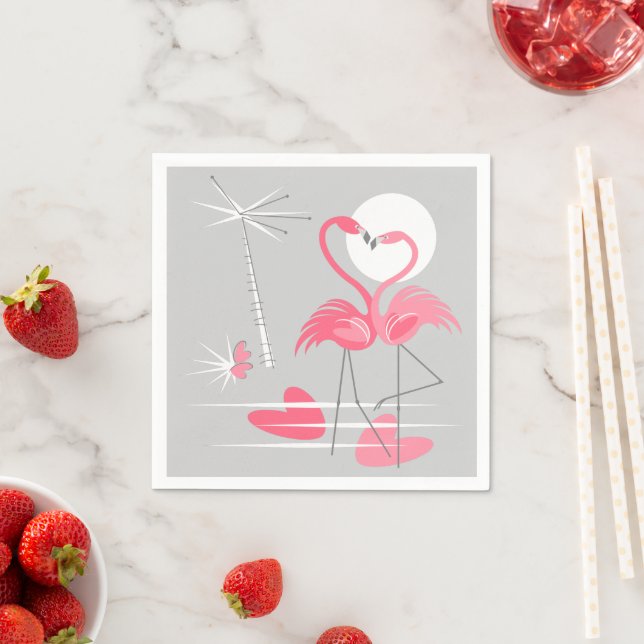 Guardanapo De Papel Flamingo Love paper napkins (Insitu)