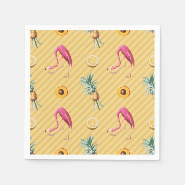 Guardanapo De Papel Flamingo Mango Lemon Amarelo (Frente)