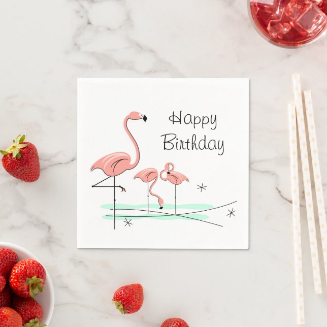 Guardanapo De Papel Flamingo Ocean Trio 4 Parabéns (Insitu)