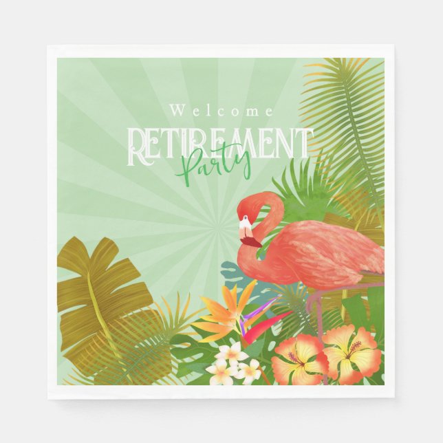 Guardanapo De Papel Flamingo Retirement Green (Frente)