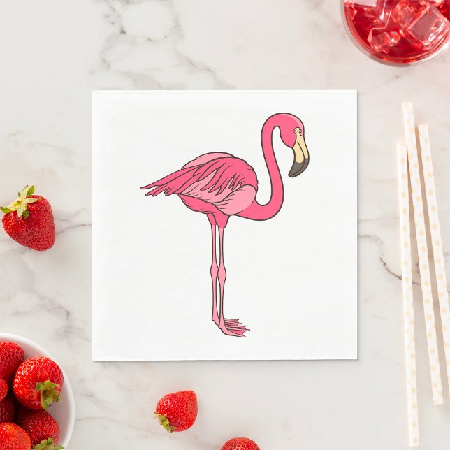 Guardanapo De Papel Flamingo Rosa Com Pernas Longas (Criador carregado)