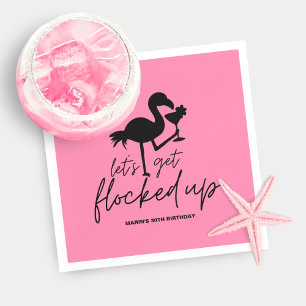 Guardanapo De Papel Flamingo Rosa Enxameado Aniversário Tropical