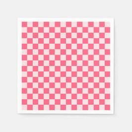 Guardanapo De Papel Flamingo sorbet checkerboard pattern