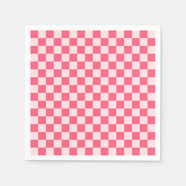 Guardanapo De Papel Flamingo sorbet checkerboard pattern (Frente)