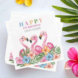 Guardanapo De Papel Flamingo Tropical Summer Kids Primeiro primeiro an