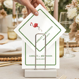 Guardanapo De Papel Flamingo Tropics Beach Coastal Retro Wedding