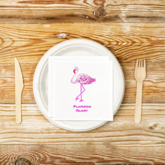 Guardanapo De Papel Flamingos Glory (These Flamingo Glory Paper Napkins go along with the matching paper plates!)