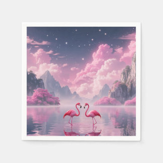 Guardanapo De Papel Flamingos in einer Traumwelt