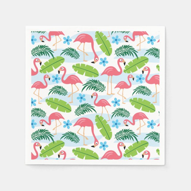 Guardanapo De Papel Flamingos no Paraíso Napkins (Frente)